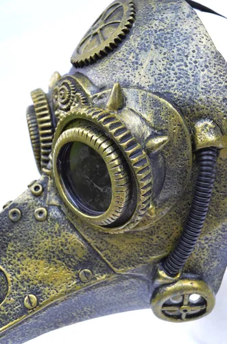 Vista 4 de Acid Tactical Plague Doctor Máscara de Halloween Pico Pájaro Cuervo SteamPunk Dr. Crow BRONCE