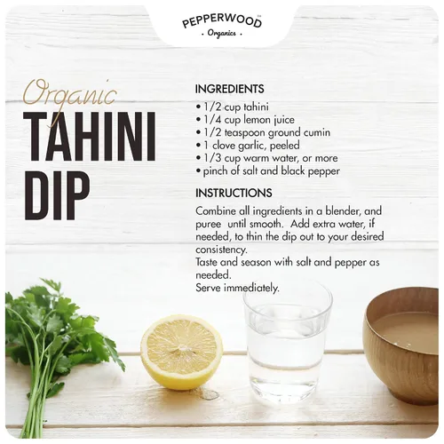 Vista 9 de Pasta de Tahini de Sésamo Integral Orgánica – Sin Descascarillar y Molida en Piedra – Textura Sedosa y Suave en Hummus, Salsas, Aderezos – Sin Sal