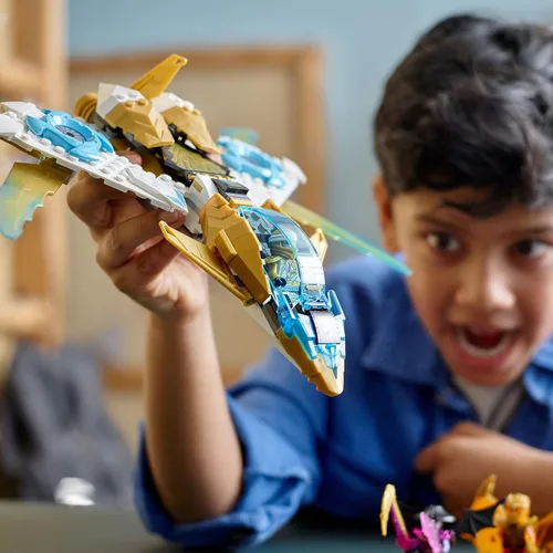 Vista 5 de LEGO NINJAGO Zane's Golden Dragon Jet 71770 - Juego de aviones de juguete, idea de regalo de cumpleaños para niños y niñas de 7 años con minifiguras