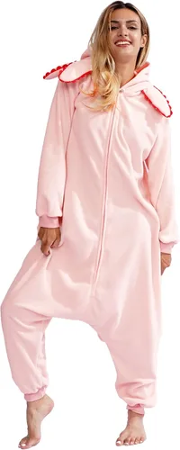 Vista 4 de Adult Cartoon Mushroom Onesie Costume Animal Cosplay Christmas Pajamas for Women and Men