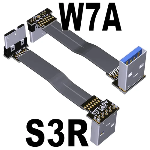 Vista 15 de ADT-Link USB 3.0 tipo A macho a Micro-B macho, cinta plana EMI blindaje FPC USB 3.0 Micro B conector de ángulo de 90 grados hacia abajo