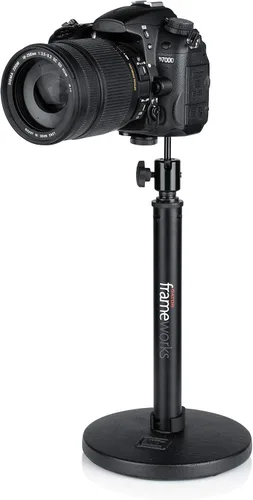 Vista 14 de Gator Frameworks Adaptador de Soporte para Cámara de Pie de Micrófono con Cabezal de Rótula se Adapta a Roscas de Cámara Estándar 1/4-20