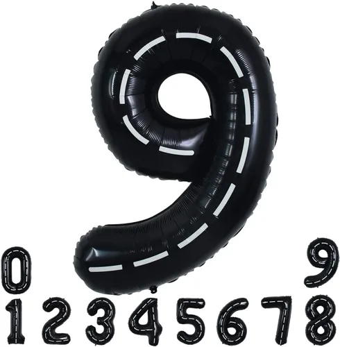 Vista 42 de Globos de números grandes, negros, de 40 pulgadas