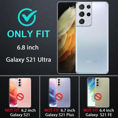 Vista 2 de YKHJKLEC Funda para Samsung Galaxy S21 Ultra, con 2 piezas [protector de pantalla de TPU flexible autorreparable y protector de lente de cámara]