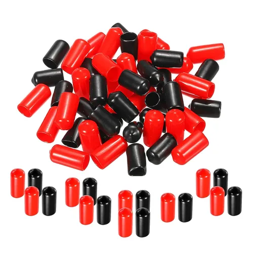 Vista 79 de MECCANIXITY 50 unids tapas de goma Surtido de 0.079 in PVC vinilo tornillo rosca protector para tornillo tornillo negro rojo