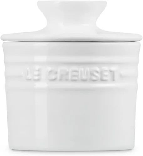 Vista 3 de Vasija de cerámica Le Creuset para mantequilla, NOtamaño, Blanco