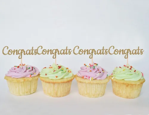 Vista 4 de Decoraciones para cupcakes de felicitaciones para graduación – Selecciones de comida de felicitación, decoraciones de fiesta de graduación, adornos