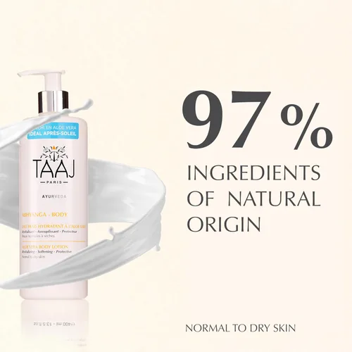 Vista 4 de TAAJ Leche corporal refrescante con aloe vera: calma, hidrata y revitaliza Activos regeneradores, suavizantes y protectores Acabado no graso