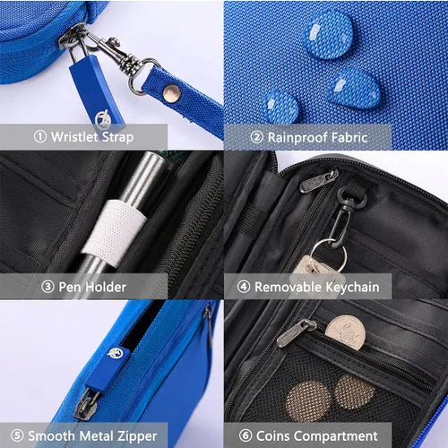Vista 49 de VanFn Cartera RFID para pasaporte de viaje, soporte para pasaporte familiar, organizador de documentos de viaje serie P.Travel (nailon, gris)