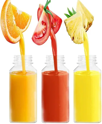 Vista 2 de Goiio 3 botellas de plástico de 8 onzas, recipientes transparentes para bebidas, para batidos, leche de jugo y bebidas caseras