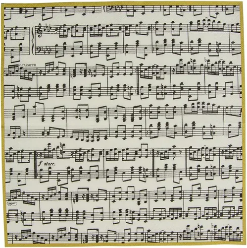 Vista 6 de Entertaining with Caspari Musica - Servilletas de cóctel de papel, paquete de 20, color negro