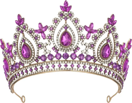 Vista 12 de SWEETV Queen Crowns for Women, Quinceanera Princess Crown Tiara Verde