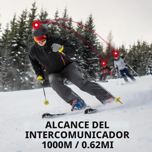 Vista 5 de Casco Sena Latitude Snow con altavoces y micrófono incorporados, intercomunicador Bluetooth, comunicación manos libres abierta, escucha de música