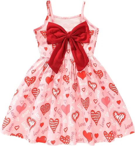 Vista 16 de Vestido de verano para niños pequeños, con tirantes delgados, sin espalda, con lazo, para cumpleaños, playa, vestido de playa A-Butterfly