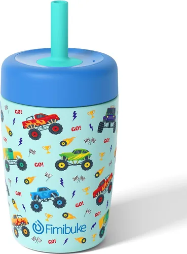 Vista 16 de Fimibuke Vasos para niños y niños pequeños, a prueba de derrames, 12 onzas, con aislamiento Capybara, vaso de paja para niños pequeños, botella