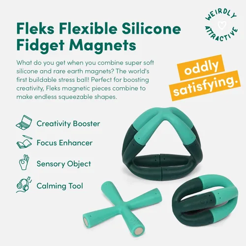 Vista 2 de Speks Fleks - Juguete magnético de silicona flexible, divertido juguete de escritorio para adultos y adolescentes a partir de 14 años, artilugio