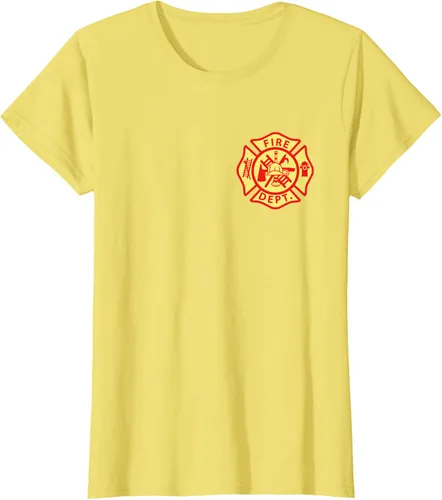 Vista 73 de Camiseta con logotipo de bomberos con símbolo de bombero, Negro