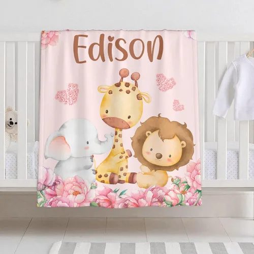 Vista 13 de Manta de bebé personalizada para niñas y niños, manta de bebé personalizada con nombre para niños pequeños, niños, ducha, recién nacidos, guardería