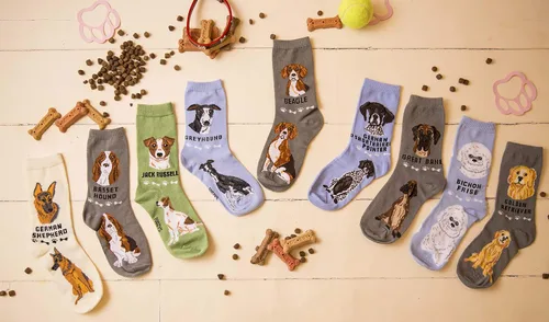 Vista 2 de Calcetines unisex Foozys Crew Calcetines novedosos para perros de razas grandes y medianas (2 pares)