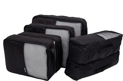Vista 7 de Travelers Club Riddock - Equipaje y accesorios de viaje, color negro, juego de 14 piezas