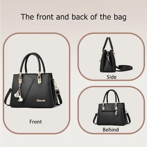 Vista 7 de FANDARE Bolso de mano con múltiples bolsillos para mujer, bolso de hombro de cuero PU