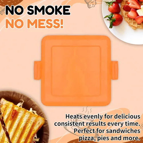 Vista 6 de Sandwich Toastie para microondas, bandeja para hornear sándwiches de microondas, placa antiadherente, apta para lavavajillas, tostada de cocción