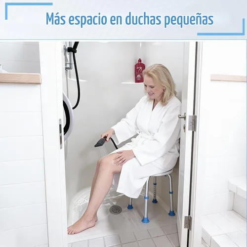 Vista 9 de SOUHEILO Silla de ducha ajustable para ducha interior, taburete de ducha redondo elegible para HSA/FSA para bañera interior, asiento de ducha sin