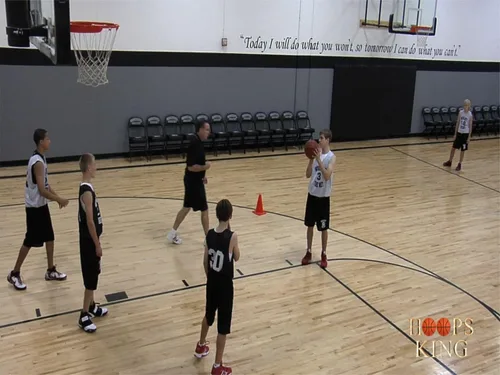 Vista 7 de Video completo de entrenamiento de ofensiva de baloncesto juvenil, ofensas simples para cualquier