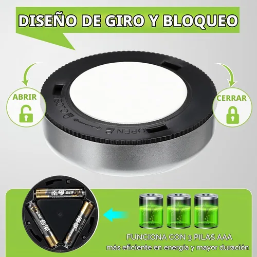 Vista 3 de Macarrie Paquete de 24 unidades de luces inalámbricas con batería para Plateado