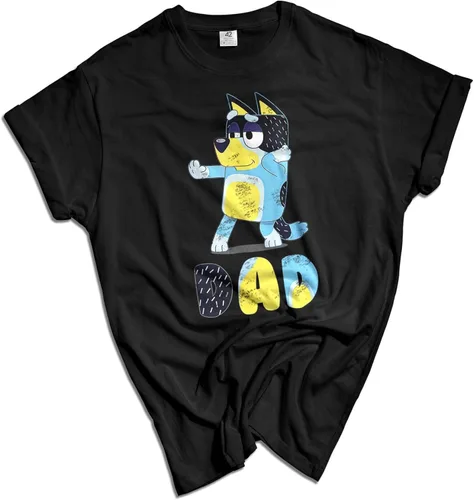 Vista 4 de Camiseta personalizada Blu% Bluey%ey Dad Mom Family for My Life Gifts Camiseta, blanco y negro y otros, Blanco y negro y otros, L