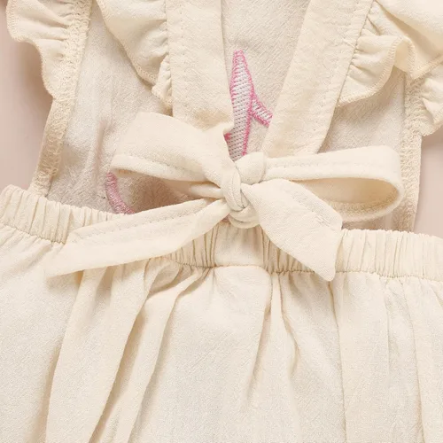 Vista 5 de GRNSHTS Trajes de primer cumpleaños para niñas con volantes para primer cumpleaños, mameluco sin espalda