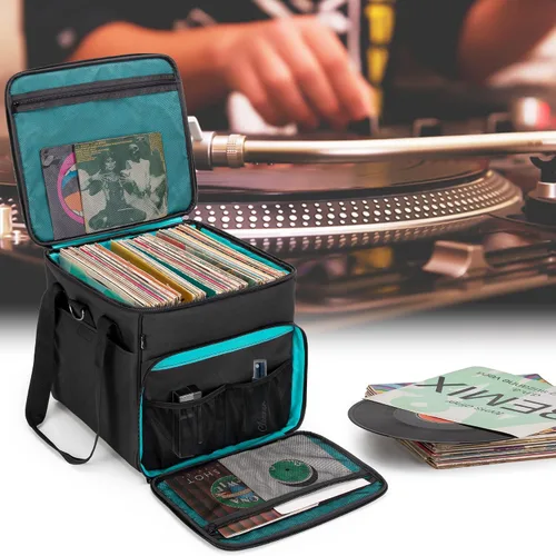 Vista 7 de LoDrid Bolsa de transporte para discos de vinilo con 2 divisores