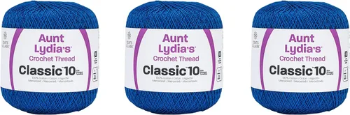 Vista 9 de Aunt Lydia Classic Crochet - Paquete de 3 unidades de 350y/1,049.9 ft - Blanco Antiguo