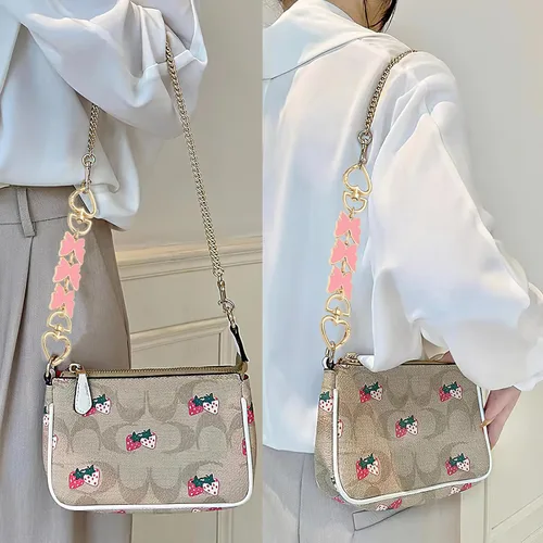 Vista 4 de AGEN KGEN Cadena extensora de correa para bolso de mano para mujer, exquisita correa de cadena de repuesto 1 mariposa