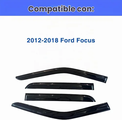 Vista 2 de Visera de ventana IG para Ford Focus Sedán y Hatchback 2012-2018, Protector de ventana lateral para lluvia y viento estilo Mugen, extra duradero
