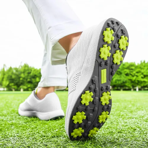 Vista 5 de Zapatos de golf para hombre, zapatos de golf profesionales, transpirables, sin pinchos, zapatos deportivos antideslizantes para caminar