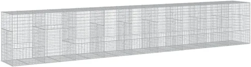 Vista 54 de vidaXL Cesta de gavión con tapa, 39.4 x 19.7 x 39.4 pulgadas, hierro galvanizado rectangular, resistente a la intemperie, montaje sin herramientas