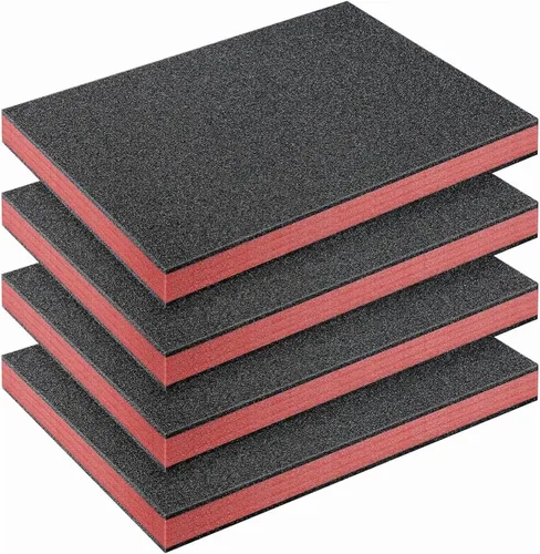 Vista 10 de Outus 4 Piezas Almohadillas de Espuma de Poliuretano Cortables Espuma para Manualidades Inserto para Estuches Relleno de Embalaje Cámara Caja de Rojo