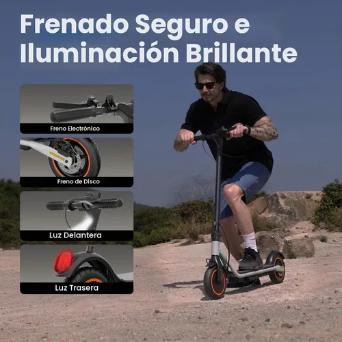Vista 6 de Scooter eléctrico - Scooter eléctrico para adultos y adolescentes Negro - Rojo