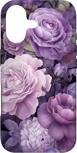 Vista 32 de Elegant Blush Pink And Purple Vintage Floral Rose And Peony Case for iPhone 16