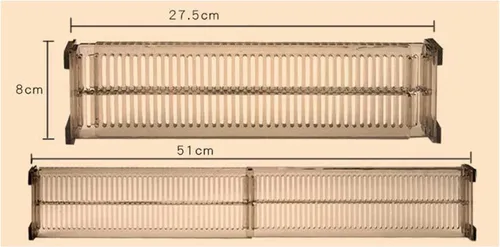 Vista 3 de Divisor de almacenamiento de cajones ajustables de 2 piezas, panel expandible con alta resistencia, para organizar ropa, calcetines, ropa