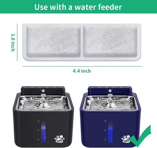 Vista 4 de Kastty Paquete de 8 filtros de repuesto y filtros de bomba para fuente de agua para gatos que funcionan con pilas, hechos de carbón activado