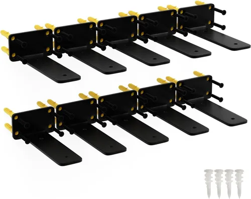 Vista 7 de Soportes de estante de 6 pulgadas, paquete de 8 soportes flotantes para estantes, soportes ocultos de acero al carbono de 1/5 pulgadas de grosor
