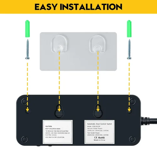 Vista 5 de Interruptor automático para aspiradoras para herramientas eléctricas, Ortis Control de Polvo Autoswitch Retrasa la Conexión/Desconexión