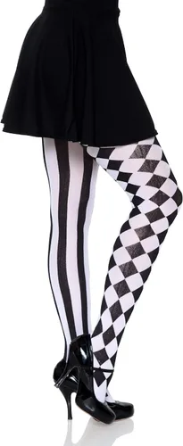 Vista 3 de Leg Avenue Mallas arlequín para mujer color blanconegro talla única BlancoNegro