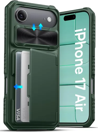 Vista 34 de ATATOO Funda Cartera para iPhone Air, Portador de Tarjetas Integrado (3-5 Tarjetas) [Bloqueo RFID] y Cubierta Deslizante para Cámara, Protección