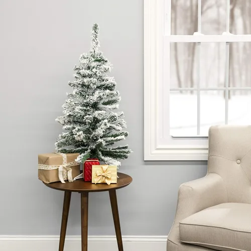 Vista 3 de Perfect Holiday PVCS-2 – Árboles de Navidad, 2 pies, verde/flocado