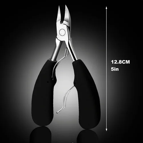 Vista 2 de Kit de herramientas para uñas encarnadas (10 unidades), herramienta de pie de tratamiento de uñas premium, utilizada para uñas gruesas y uñas Negro