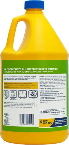 Vista 3 de Zep - Champú concentrado limpiador de alfombras multiusos, 1 galón, fórmula profesional elimina la suciedad y las manchas, ZUCEC128, (caja de 2)