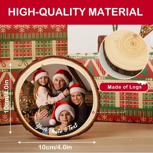 Vista 2 de Bemaystar Adornos de Navidad personalizados con fotos, regalos para Navidad, fotos, adornos personalizados, decoraciones de Navidad, regalos